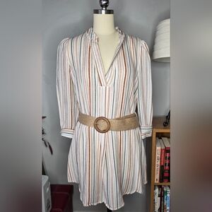 Sweet Wanderer Dress Striped Boho Belted Size Medium